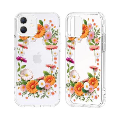 Ovitek za telefon + zaščitno steklo "Orange Daisy" iPhone 13/14 – Infostyle – Prozorna