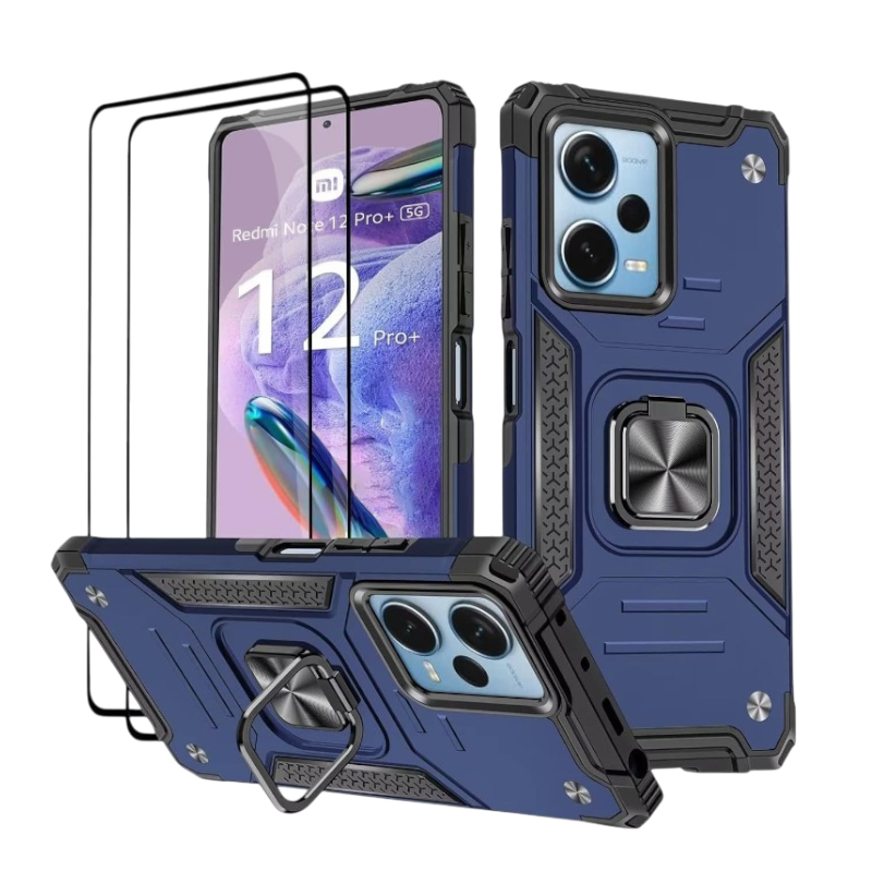 Ovitek za telefon + 2x zaščitno steklo "KANSi" Xiaomi Redmi Note 12 5G/Poco X5 5G – Infostyle – Modra