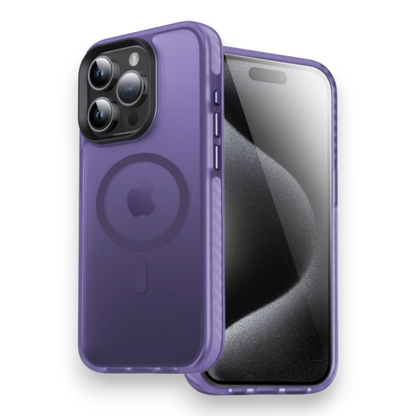 Ovitek "Magnetic Translucent" za iPhone 15 Pro Max – DASFOND – Vijolična / PC + TPU silikon