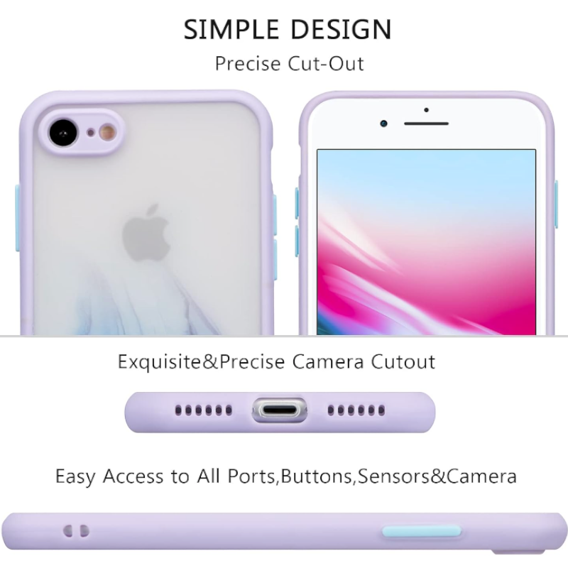 Ovitek "Transparent Marble" za iPhone SE 2022/2020/7/8 – Infostyle – Siva / PC + TPU silikon