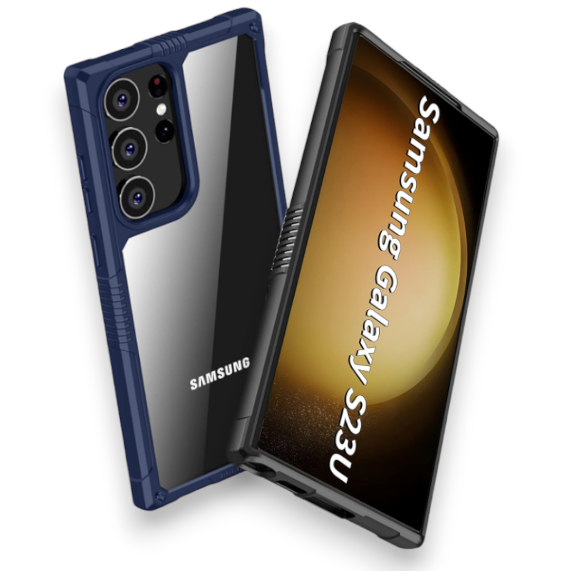 Ovitek "Quikbee Airbag" za Samsung Galaxy S23 Ultra – Temno modra / PC + TPU silikon