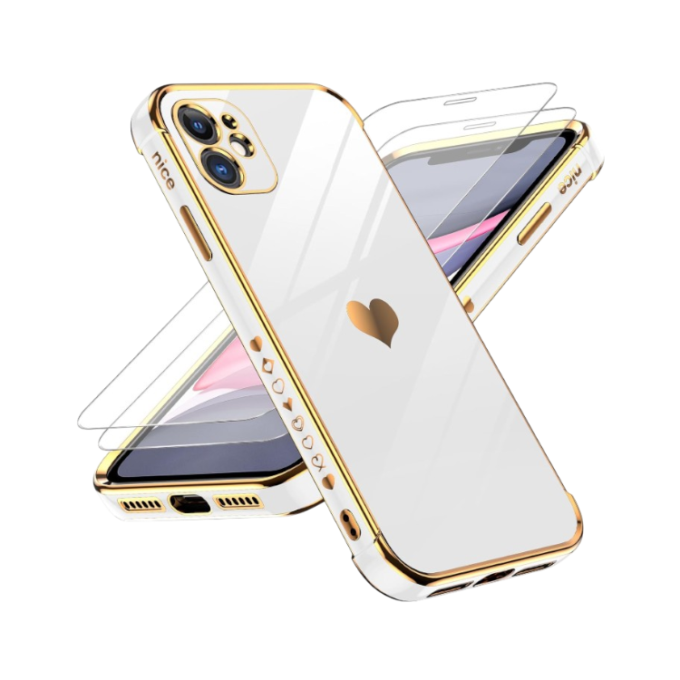 Komplet silikonski ovitek "YispurHeart" + 2x zaščitno steklo za iPhone 11 – Infostyle