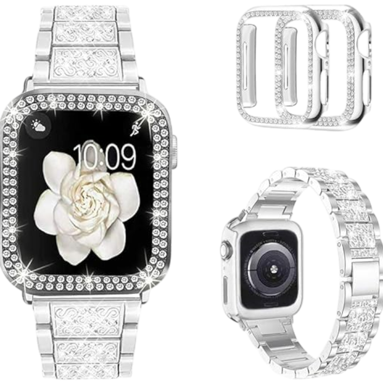 Pašček in ovitek ''Glitter'' za Apple Watch Series SE 2, SE 6/5/4, 44mm – Infostyle – Kovina