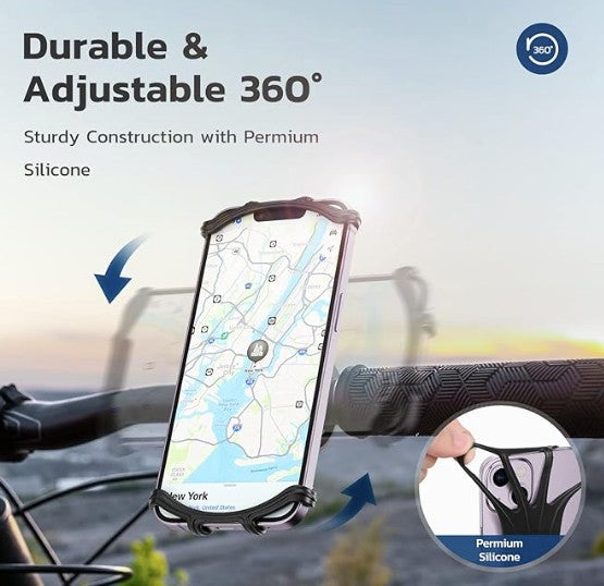 Univerzalno silikonsko držalo za telefon na kolesu – 360° vrtljivo – Infostyle