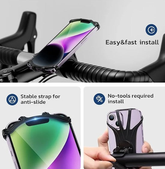 Univerzalno silikonsko držalo za telefon na kolesu – 360° vrtljivo – Infostyle