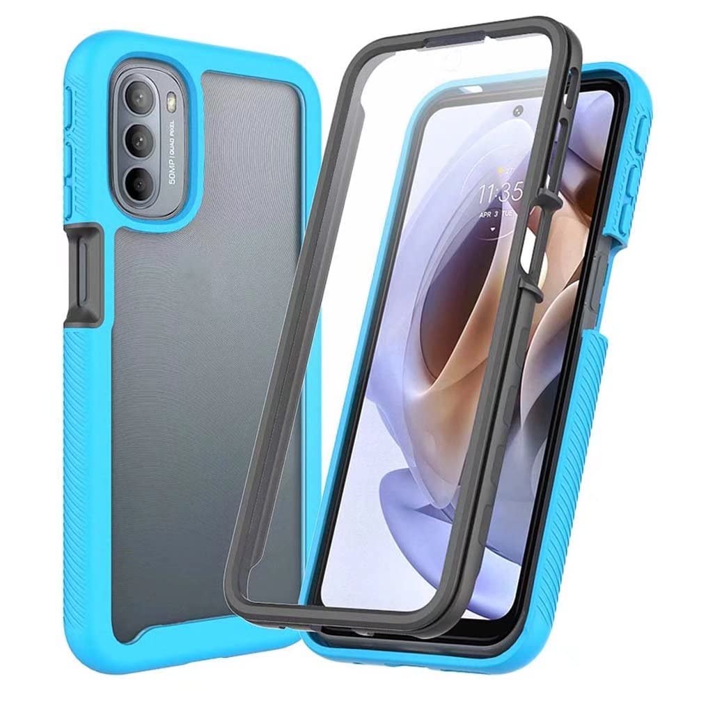 HAOYE Protective Case for Samsung Galaxy A54 5G – Clear PC+TPU Case with Built-in Screen Protector, Blue