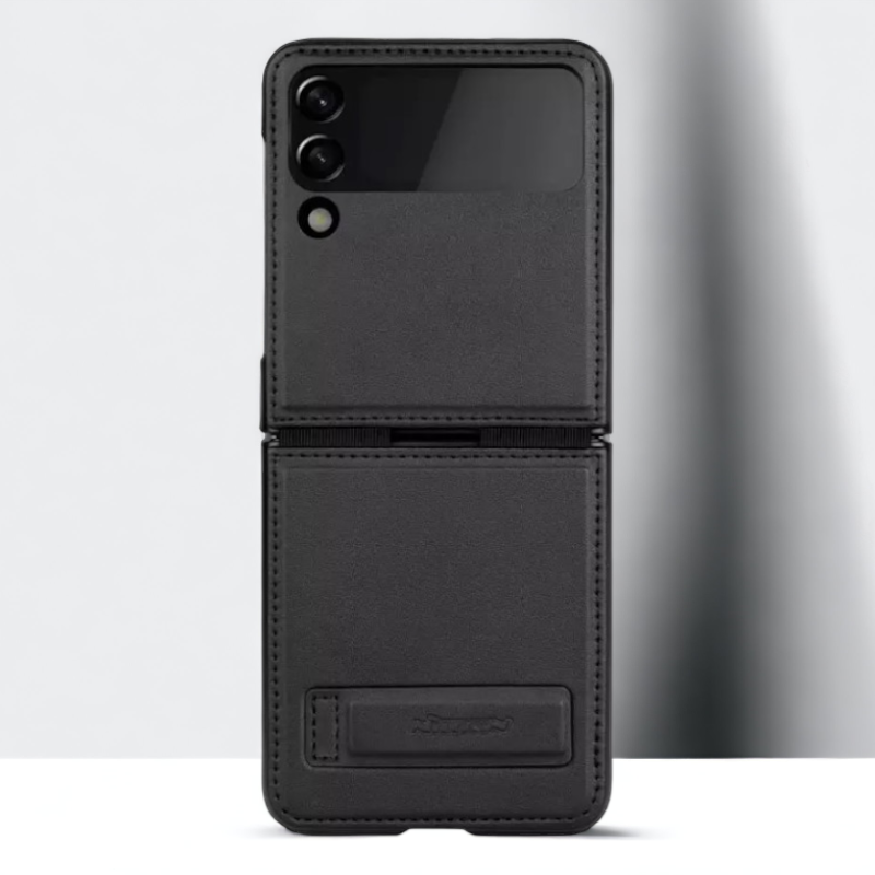 Ovitek "QIN" iz veganskega usnja za Samsung Galaxy Z Flip 4 5G - črna – Nillkin