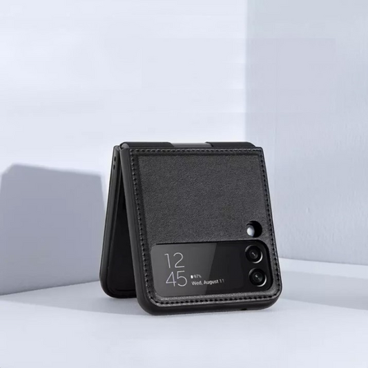 Ovitek "QIN" iz veganskega usnja za Samsung Galaxy Z Flip 4 5G - črna – Nillkin – Črna / Vegansko usnje