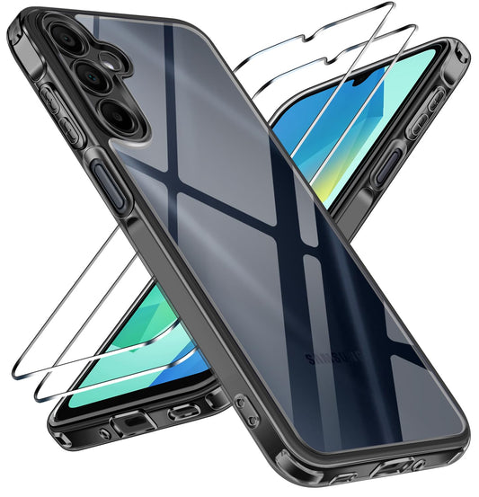 IVOLER ovitek 2x kaljeno steklo Samsung Galaxy A16 4G 5G prozoren črn