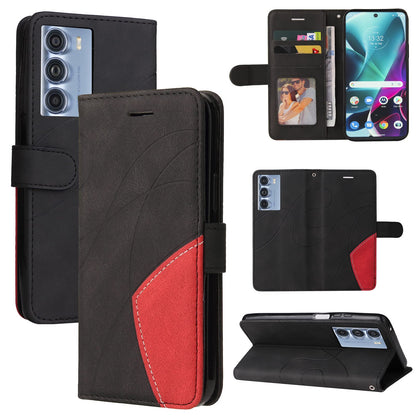Preklopna torbica Motorola Moto Edge S30 s stojalom in režami za kartice črna