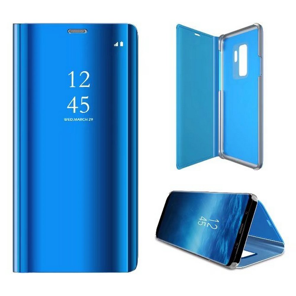 Zrcalni ovitek za Samsung Galaxy S9 – eleganten mirror flip zaščitni ovitek z ogledalnim pokrovom, moder