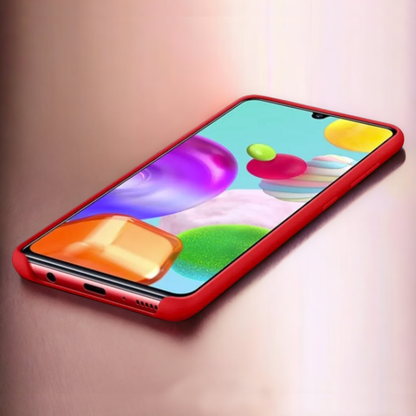 Original Samsung silikonski ovitek "Silicone" za Samsung Galaxy A41 – Temno modra / TPU silikon