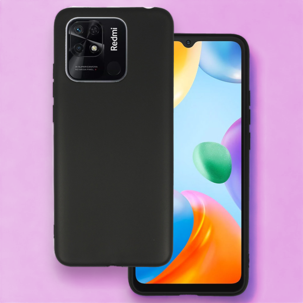 Silikonski ovitek "matt" za Redmi 10C - Črna – Infostyle – Črna / Silikon