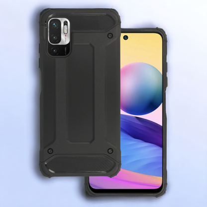 Silikonski ovitek "armor carbon" za Xiaomi Redmi Note 10 5G - Črna – Infostyle – Črna / PC + TPU silikon