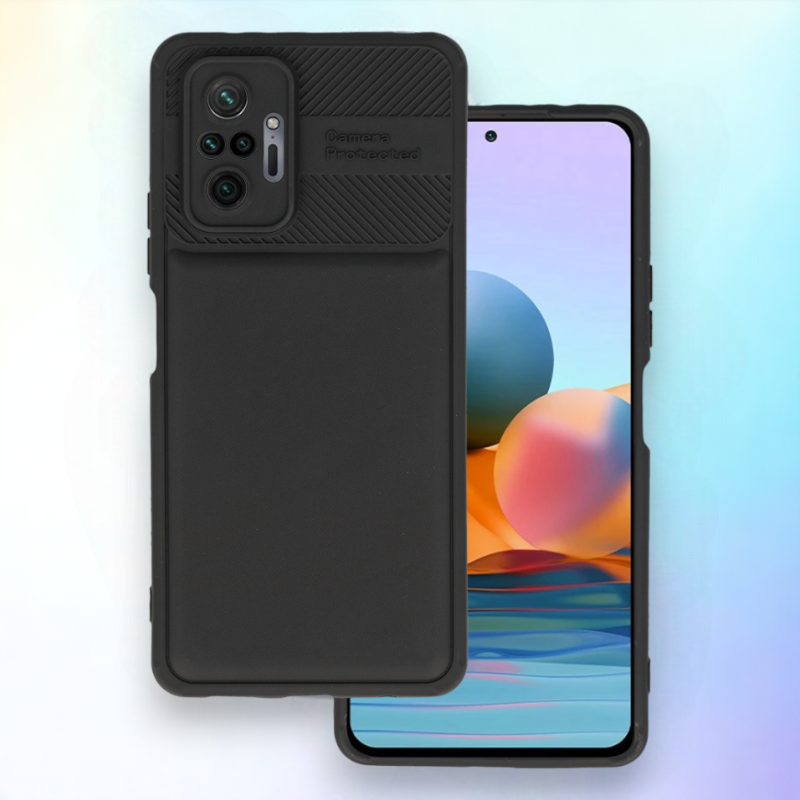 Silikonski ovitek "Camera Protected" za Xiaomi Redmi Note 10 Pro - črna – Infostyle – Črna / TPU silikon