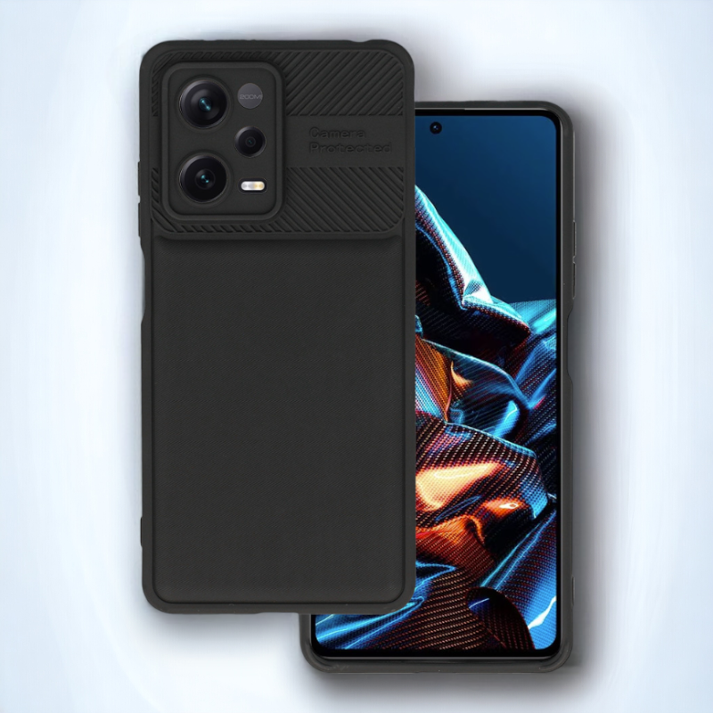 Silikonski ovitek "Camera Protected" za Xiaomi Poco X5 Pro - črna – Infostyle – Črna / TPU silikon