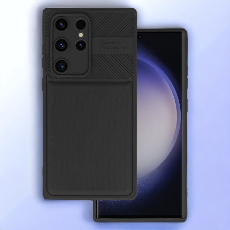 Silikonski ovitek "Camera Protected" za Samsung Galaxy S23 Ultra - črna – Infostyle – Črna / TPU silikon