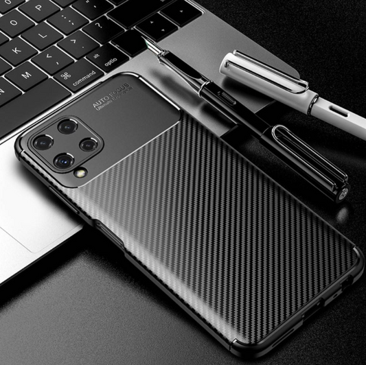 Ovitek "Vennus Carbon Elite" za Samsung Galaxy M22 4G - črna – Črna / TPU silikon