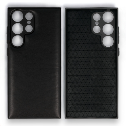 Silikonski ovitek "Smooth Leather 3D" za Samsung Galaxy S23 Ultra - črna – Infostyle