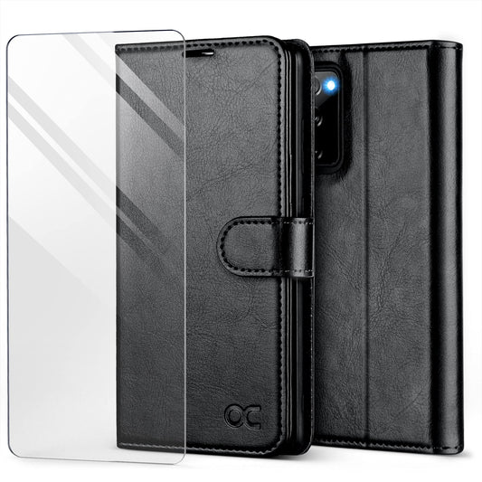 OCASE preklopna torbica Samsung Galaxy S20 FE črna z zaščitnim steklom