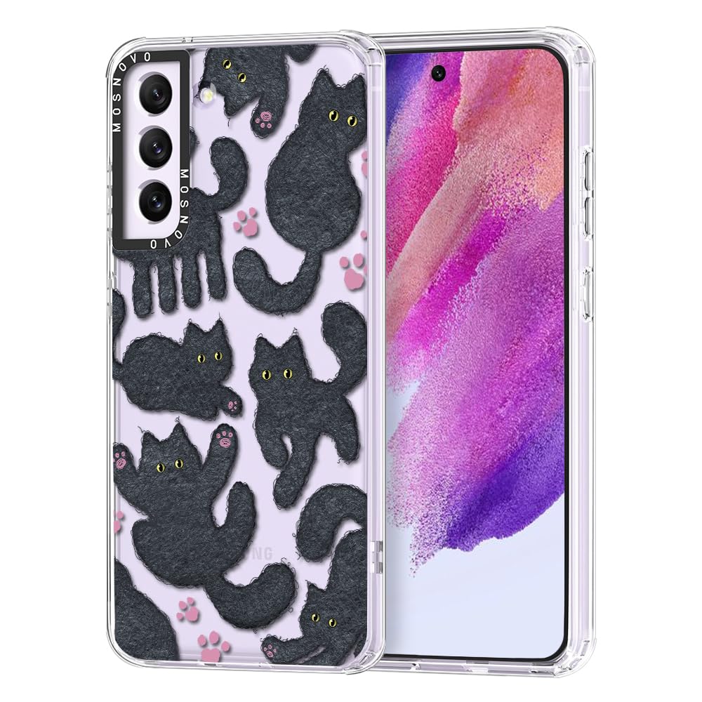 Ovitek MOSNOVO za Samsung Galaxy S24 - Black Furry Cat: MOSNOVO ovitek Samsung Galaxy S24 Black Furry Cat