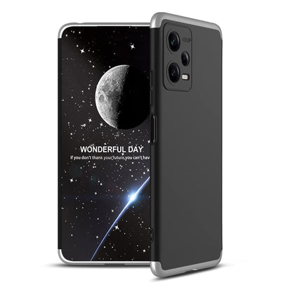 HAOYE ovitek za Xiaomi Redmi Note 12 Pro – mat TPU + PC zaščitni ovitek proti udarcem, svilnat občutek, srebrno-črna