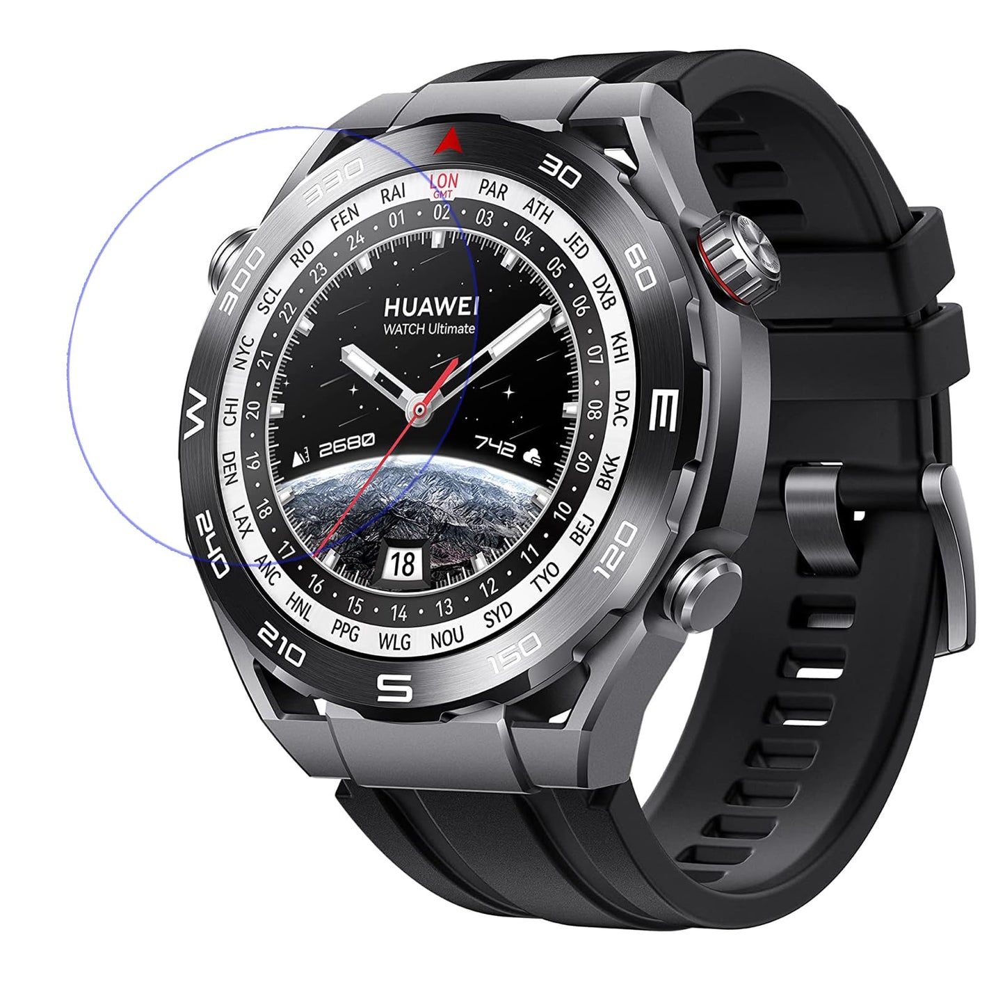 Zaščitno kaljeno steklo za Huawei Watch Ultimate – 0,33 mm zaščita zaslona