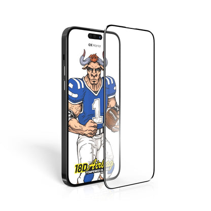 Zaščitno steklo s silikonskim okvirjem za iPhone serije 14 in 15 Plus - s črno obrobo – Infostyle – iPhone 14 Plus