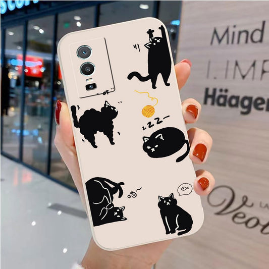 Slatka maskica za Vivo Y76 5G – bijela mekana TPU maskica s crtanim motivom životinja