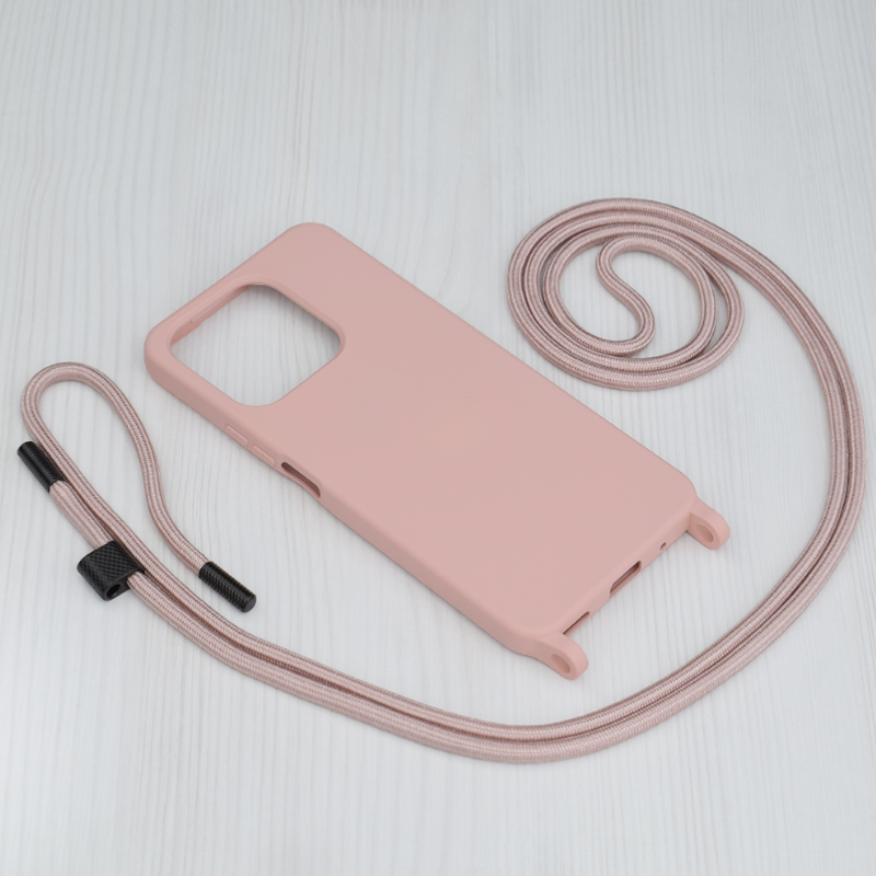 Silikonski ovitek "Crossbody Lanyard" za Honor X8a – Techsuit – Črna / TPU silikon