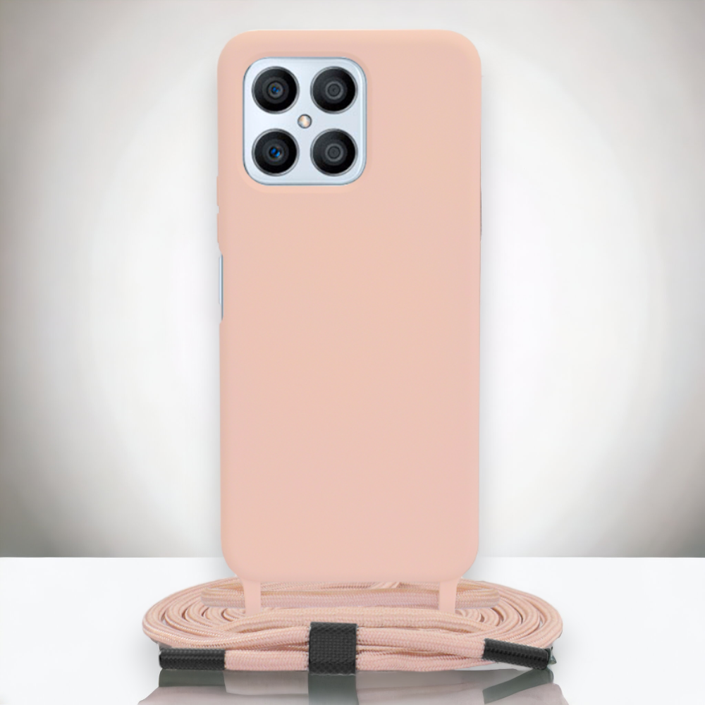Silikonski ovitek "Crossbody Lanyard" za Honor X8 4G – Techsuit – Temno modra / TPU silikon