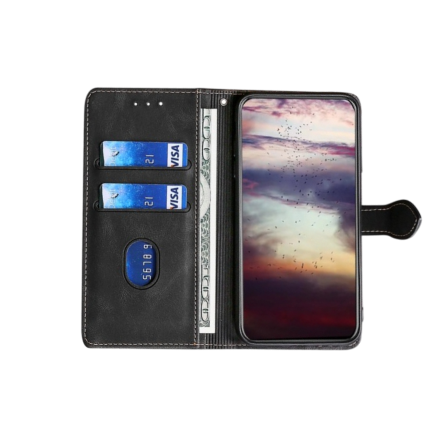 Preklopna torbica za Vivo X Note 5G, črna – Infostyle