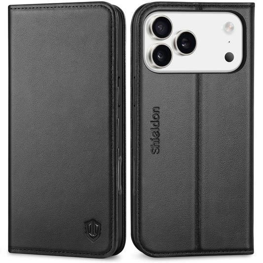 SHIELDON-usnjena-denarnica-za-iPhone-17-Pro-Max-6-9-2025-RFID-magnet-črna:SHIELDON usnjena denarnica za iPhone 17 Pro Max 6,9" (2025) – RFID, magnet, črna