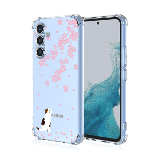 HAOYE ovitek za Samsung Galaxy A14 4G - Prozoren TPU, Mačka Sakura