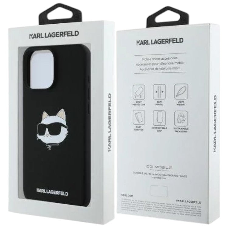 Ovitek Karl Lagerfeld Choupette Head MagSafe za iPhone 16 Pro Max (KLHMP16XSCHPPLK)
