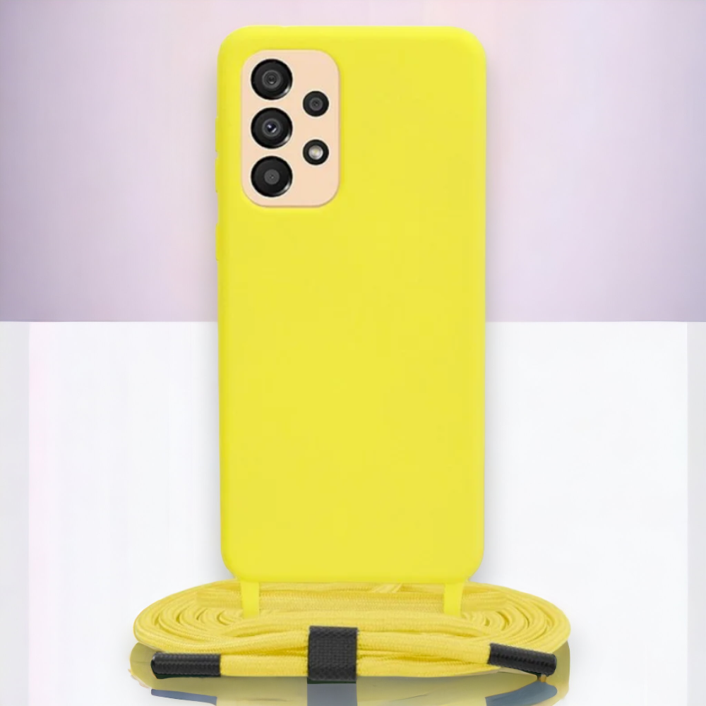 Silikonski ovitek "Crossbody Lanyard" za Samsung Galaxy A33 5G - Rumena – Techsuit – Rumena / TPU silikon