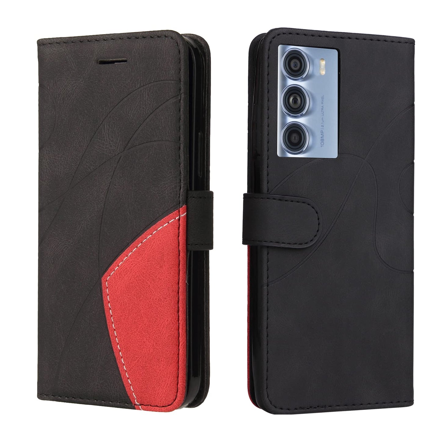 Preklopna torbica Motorola Moto Edge S30 s stojalom in režami za kartice črna
