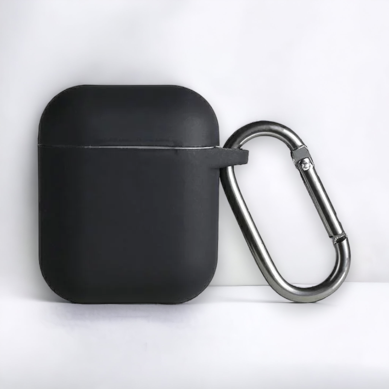 Silikonski ovitek za slušalke AirPods 1/2 – Beline – Črna