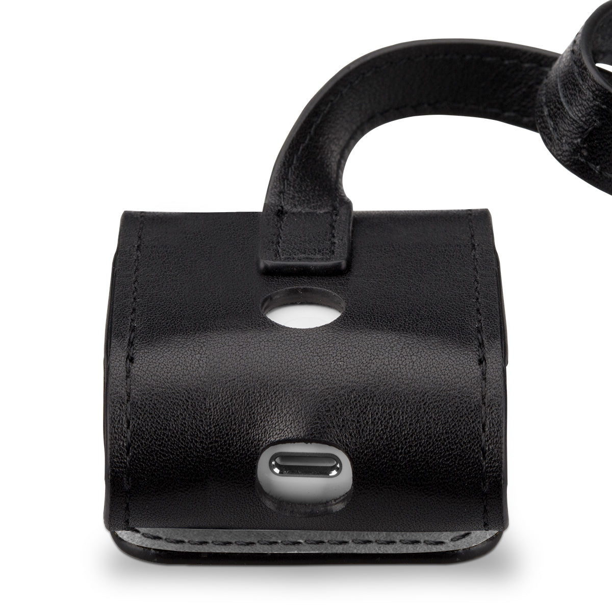 StilGut Leather Case for AirPods with Leather Strap - Black