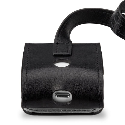 StilGut Leather Case for AirPods with Leather Strap - Black