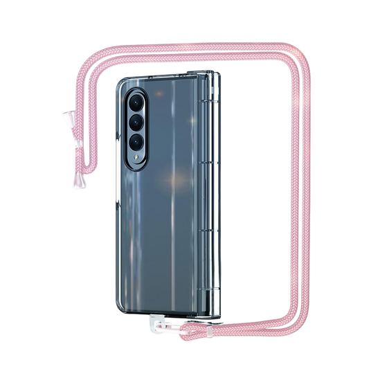 Prozoren ANFAIRLACE ovitek z roza vrvico za Samsung Galaxy Z Fold 4