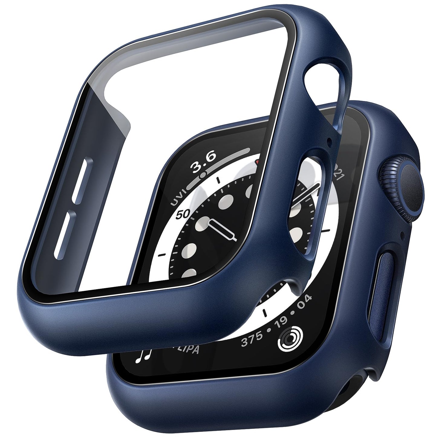 TAURI trdi zaščitni ovitek za Apple Watch SE SE2 SE3 Series 6 5 4 40mm modra zaščita zaslona 2 kosa