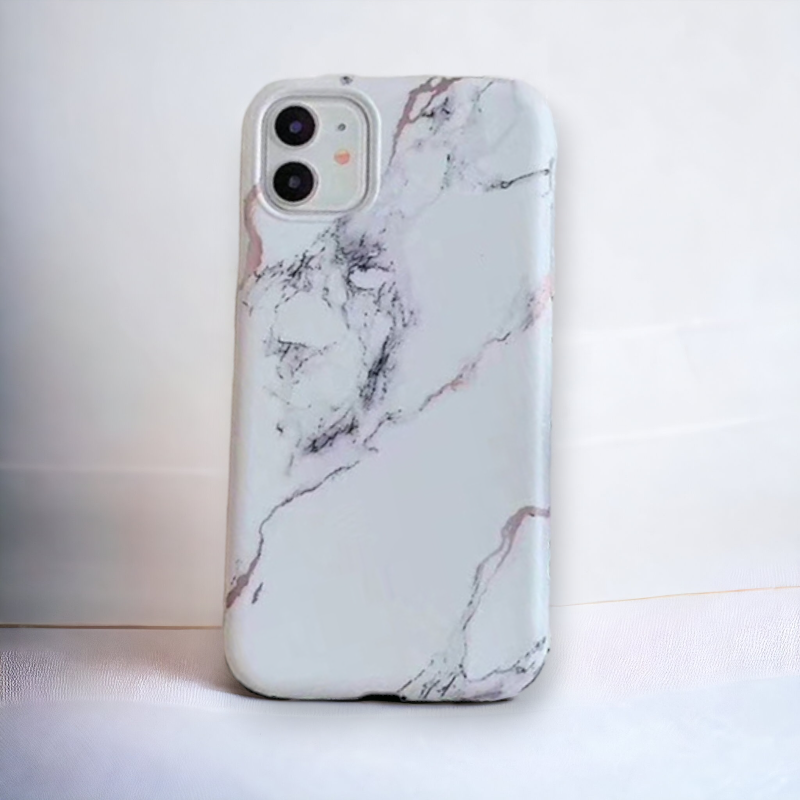 Silikonski ovitek "Marble" za iPhone 14 Plus/15 Plus – Infostyle – Vijolična / TPU silikon
