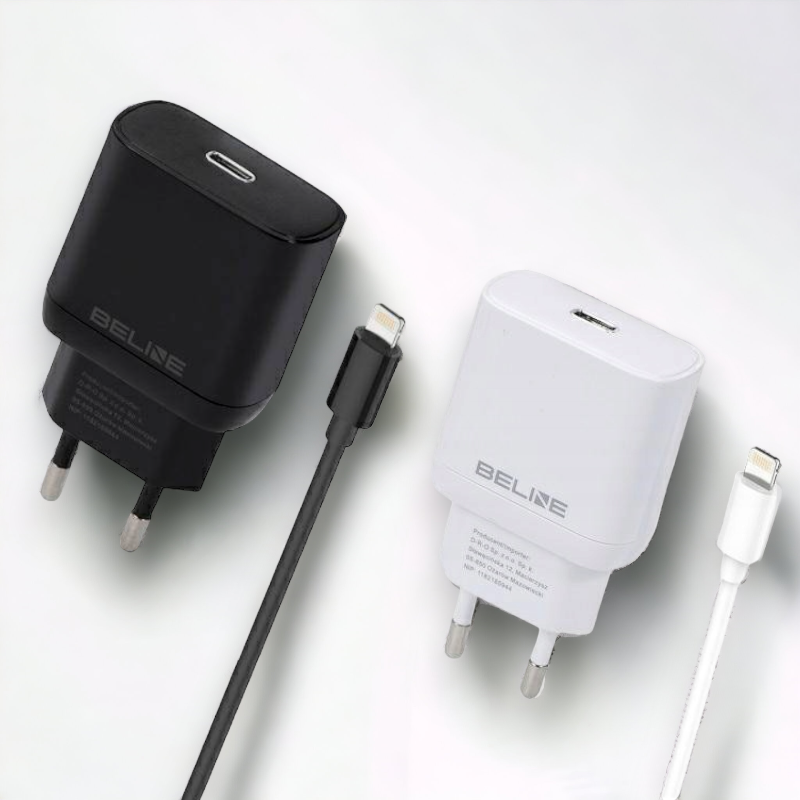 Komplet polnilec + kabel za hitro polnjenje Lightning - 30W – Beline – Bela