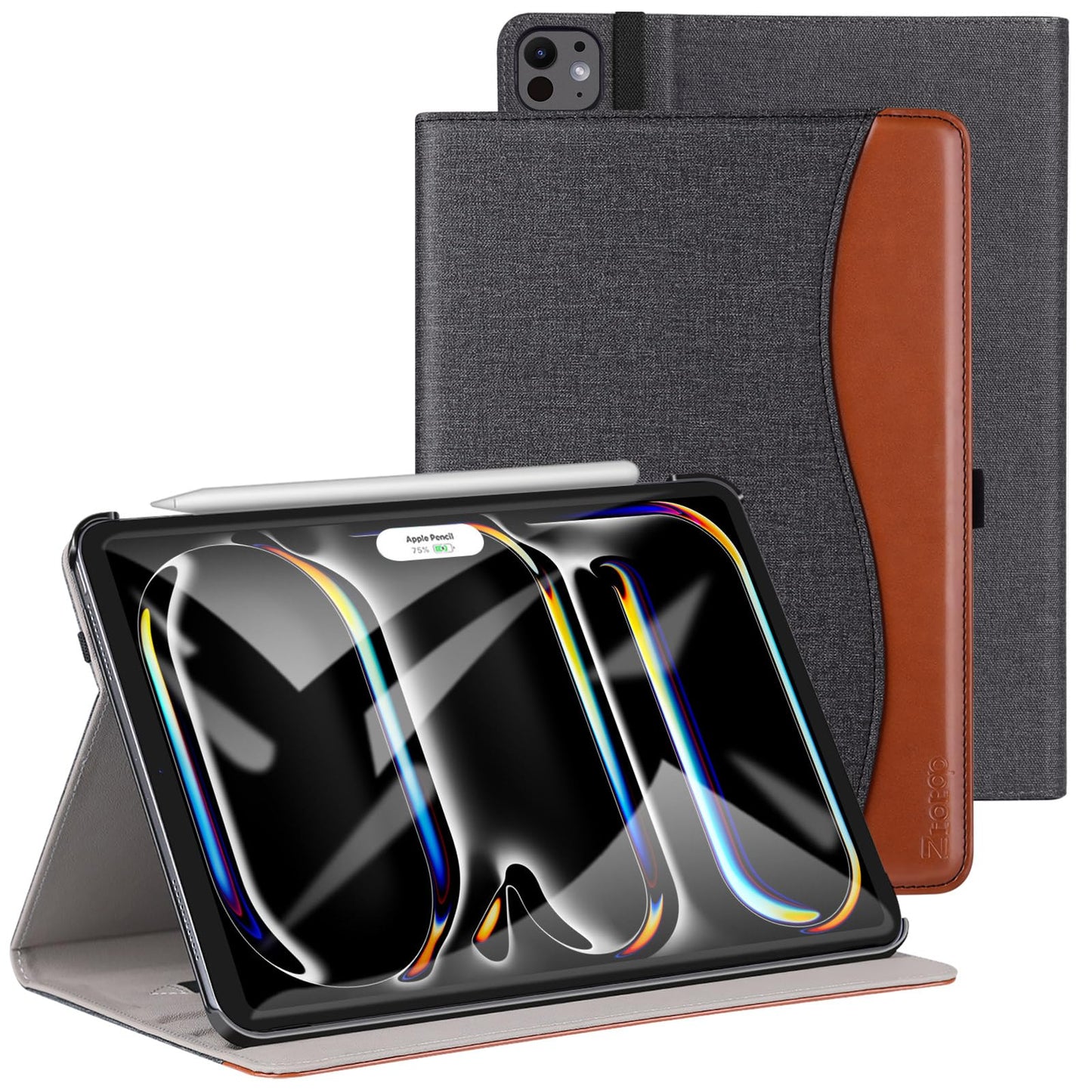 ZtotopCases futrola za iPad Pro 13 (2024) – stalak, džep, držač za Pencil, automatsko buđenje/spavanje, umjetna koža