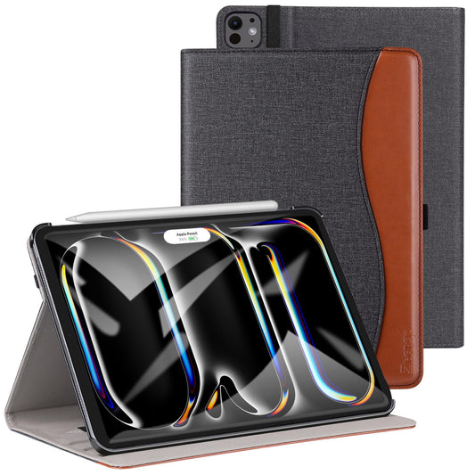 ZtotopCases ovitek za iPad Pro 13 (2024) – stojalo, žep, Pencil držalo, auto sleep/wake, umetno usnje