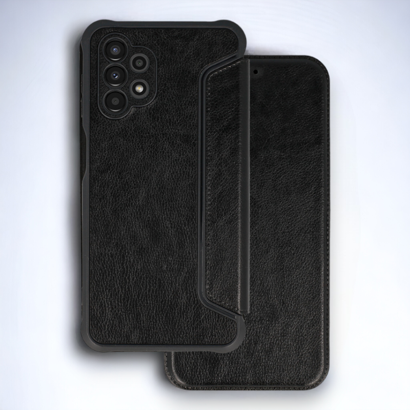 Preklopna torbica "Razor Leather" za Samsung Galaxy A34 5G – Infostyle – Temno modra / Ekološko usnje + TPU silikon