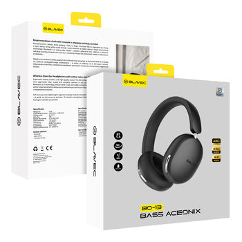 Blavec BO-13 Bass Aceonix ANC Bluetooth Over-Ear Headphones – Hi-Res, 40h, Black