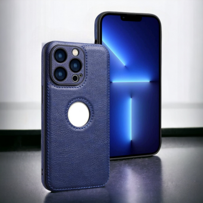 Ovitek "Leather" za iPhone 13/14/15 – Infostyle – Temno modra / Umetno usnje + TPU silikon