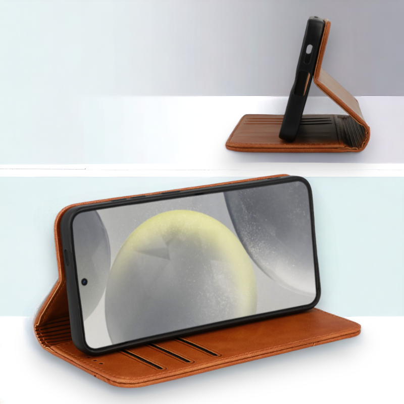 Preklopna torbica "Wonder" za Xiaomi Redmi 13C – Rjava / Ekološko usnje + TPU silikon